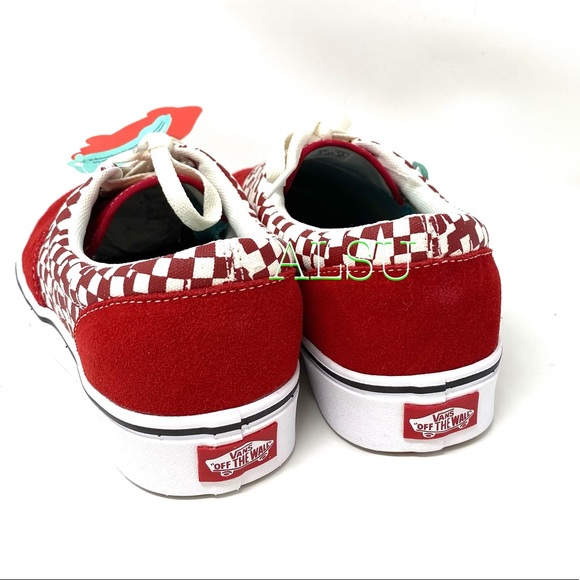 VANS Comfycush Era Tear Check Red Suede Canvas W - Picture 7 of 10